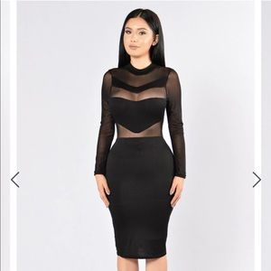 Black Mesh BodyCon dress